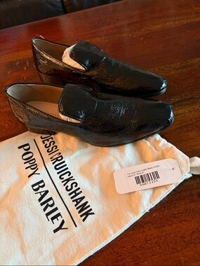 Poppy Barley Black Patent Leather Slip-On Loafers